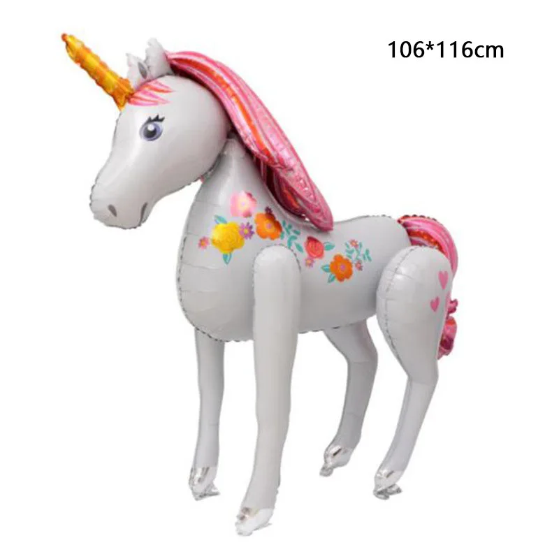 3D Large Unicorn Balloons Walking Animal Globos Unicorn party decorations Baby Shower Girls Birthday party decorations kids ball