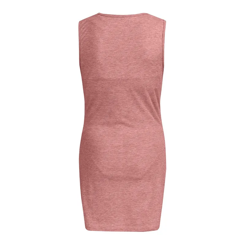Maternity clothes summer 2019  new  Women Maternity Summer Sleeveless Letter Print Casual Sundress Pregnancy Dress  (13)
