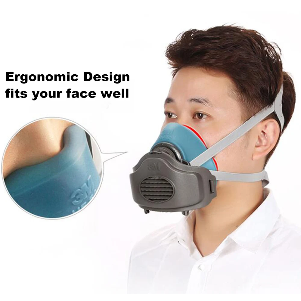 3 м HF-52 Анти-пыль PM2.5 маска с фильтром базовый хлопковый Респиратор маска предотвращения частиц Промышленные защитные маски силикона