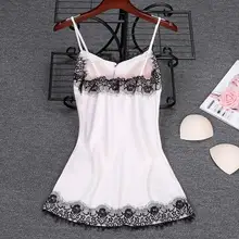 Новая модная одежда для девочек, Женская Сексуальная атласная Женская пижама с кружевом, Лоскутная одежда для сна, нижнее белье, ночная рубашка, нижнее белье