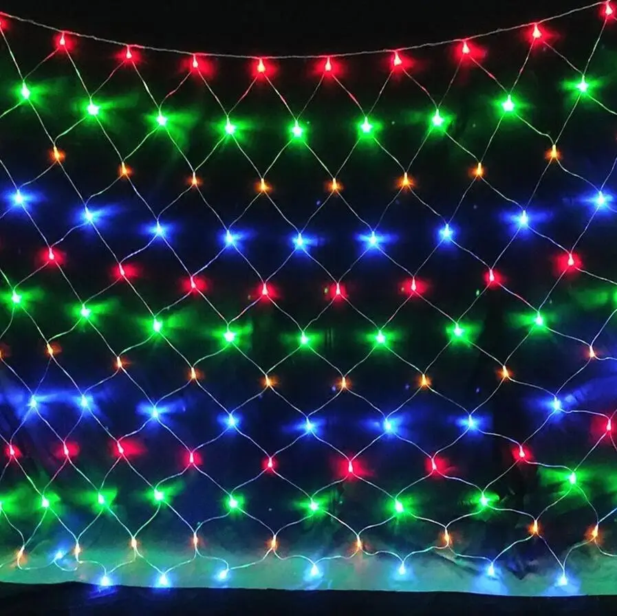 Thrisdar, 2x2 м, 3x2 м, 6x4 м, Рождественская сетка, светодиодный Сказочный светильник, для улицы, вечерние, свадебные, праздничные, оконные занавески, светодиодный светильник-гирлянда - Испускаемый цвет: Multicolor