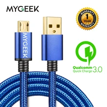 

MyGeek Nylon Micro USB Cable for Android 2m Micro USB Mobile Phone Charging Cables for Samsung HTC Huawei Fast Charge wire