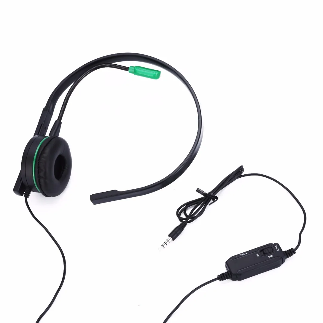 Mayitr Black Headphone Monaural Single sided Gaming Headset with