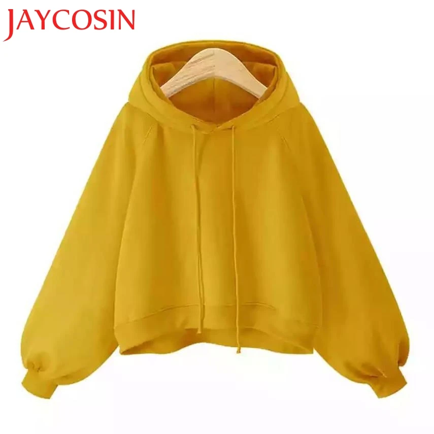 JAYCOSIN 2018 женские свободные тонкие блузки с капюшоном и рукавами фонариками Aug