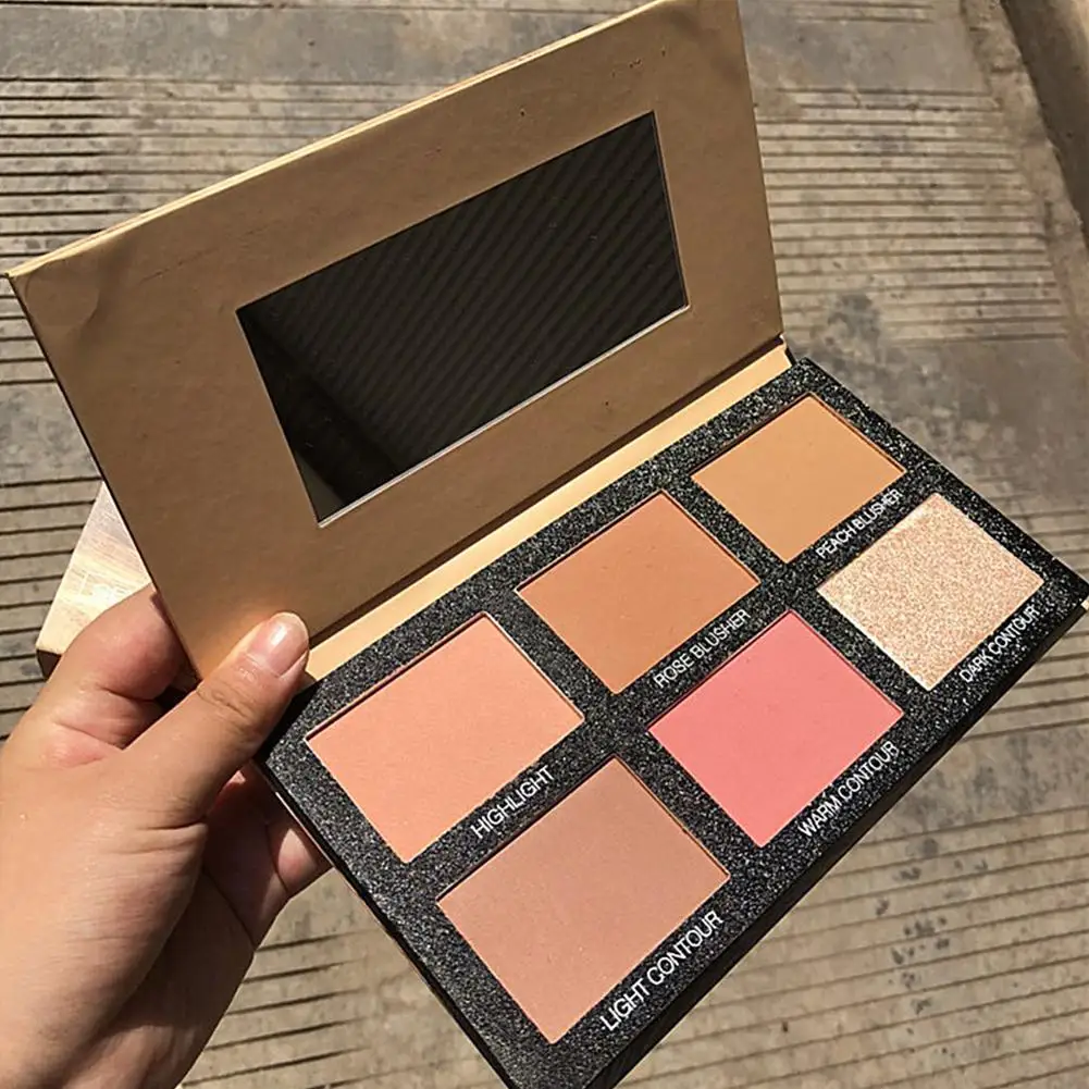 

DSstyles 6 Colors Contouring Makeup Palette Highlight Contour Powder Highlighter Shading Powder Glitter Eyeshadow Palette