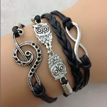 1 шт. Браслет-бесконечность Совы музыкальная нота 1510 Минимальный заказ 10