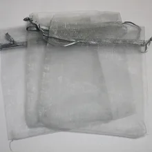 Wholesale100pcs/lot серый серебристый цвет органза Сумки 20x30 см свадебный подарок мешок ювелирные изделия и чехлы