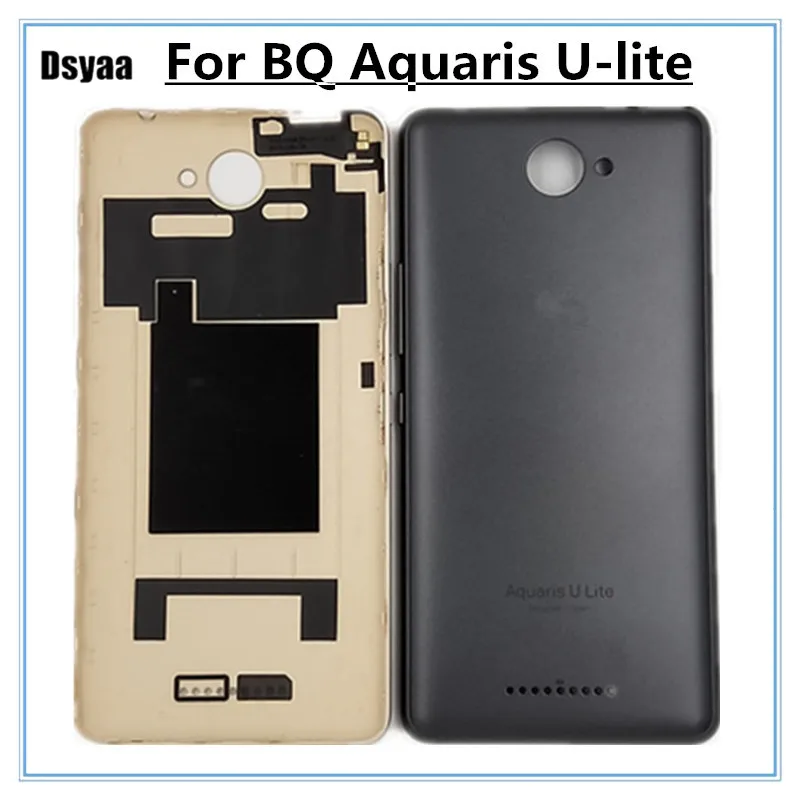 

5 inch For BQ Aquaris U Lite Back Cover Housing with Power Volume Button Black Gold Replacement Parts with Free Tools