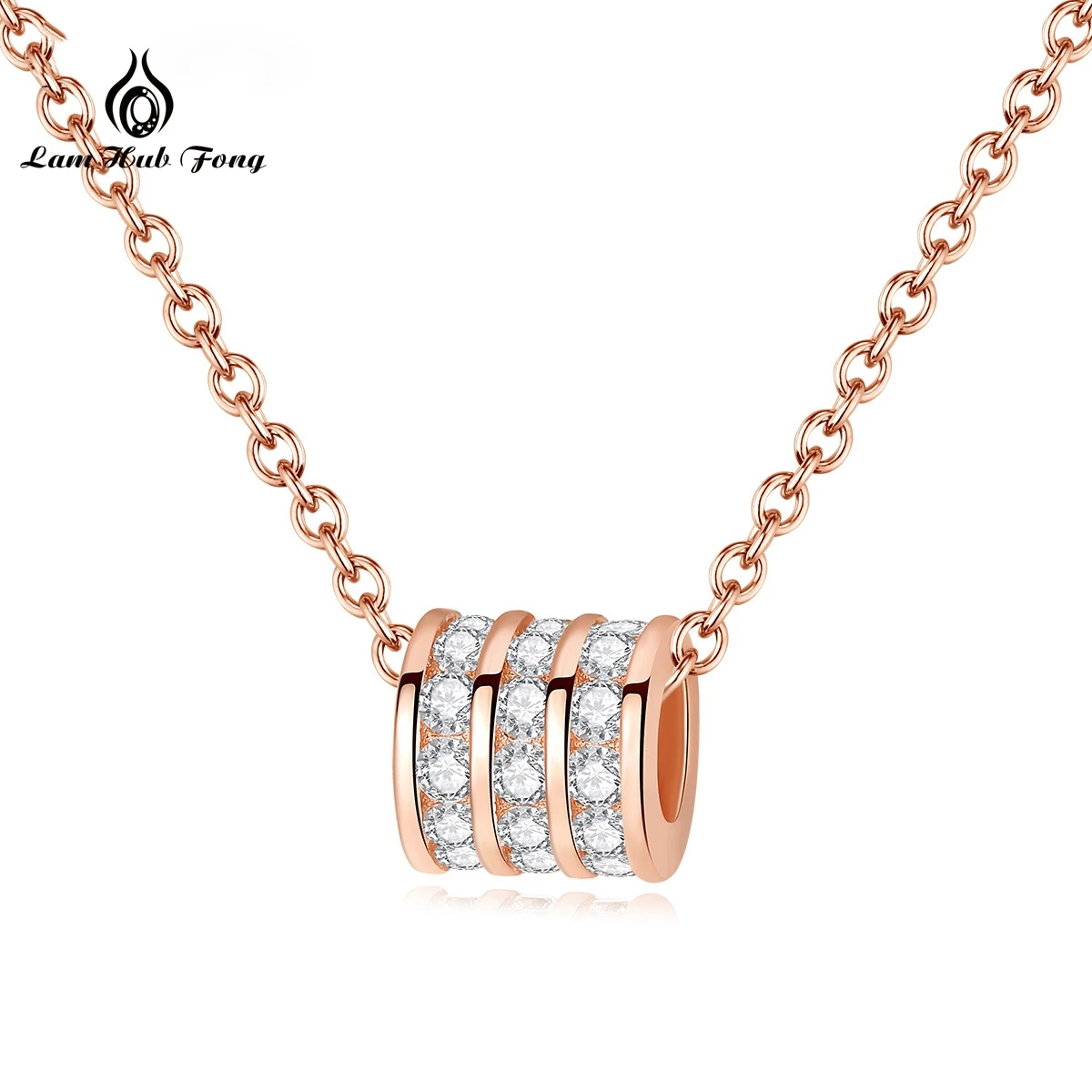 AAA Zircon Pendant Necklace Choker Rose Gold Necklace Chain Fine