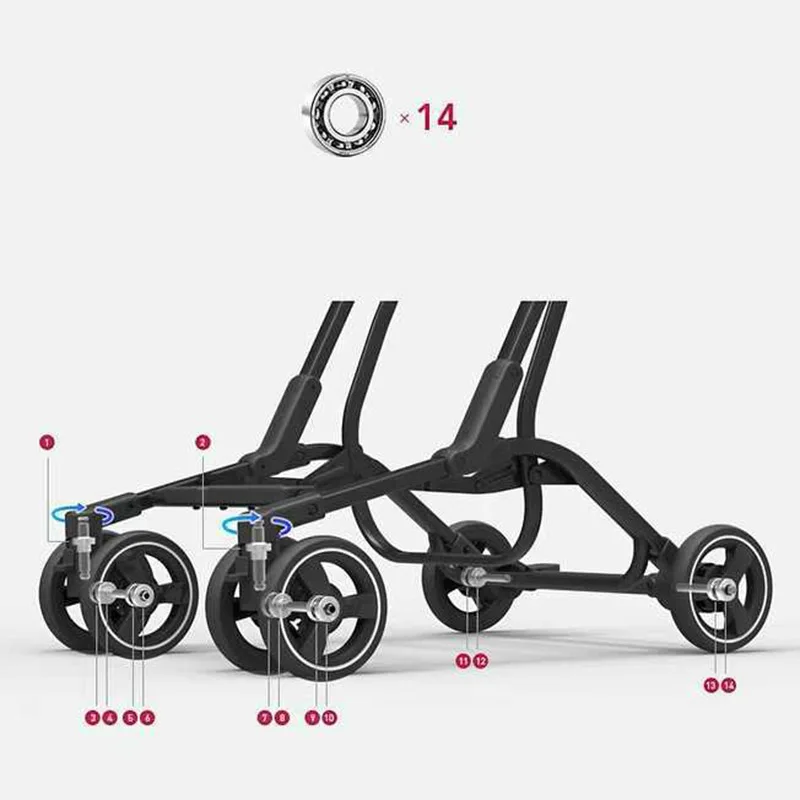 Детская легкая мини-коляска на колесиках, переносная складная детская коляска 2 в 1, легкая в путешествии, очень легкая детская коляска