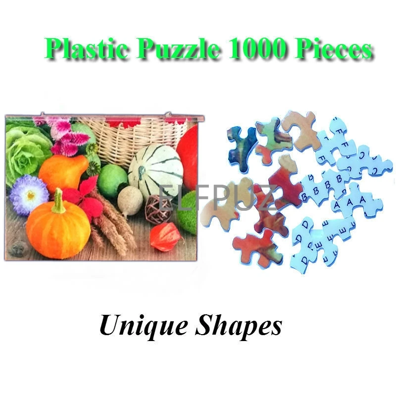 27 Types Plastic Jigsaw Puzzles 1000 Pieces Irregular Shapes Cartoon