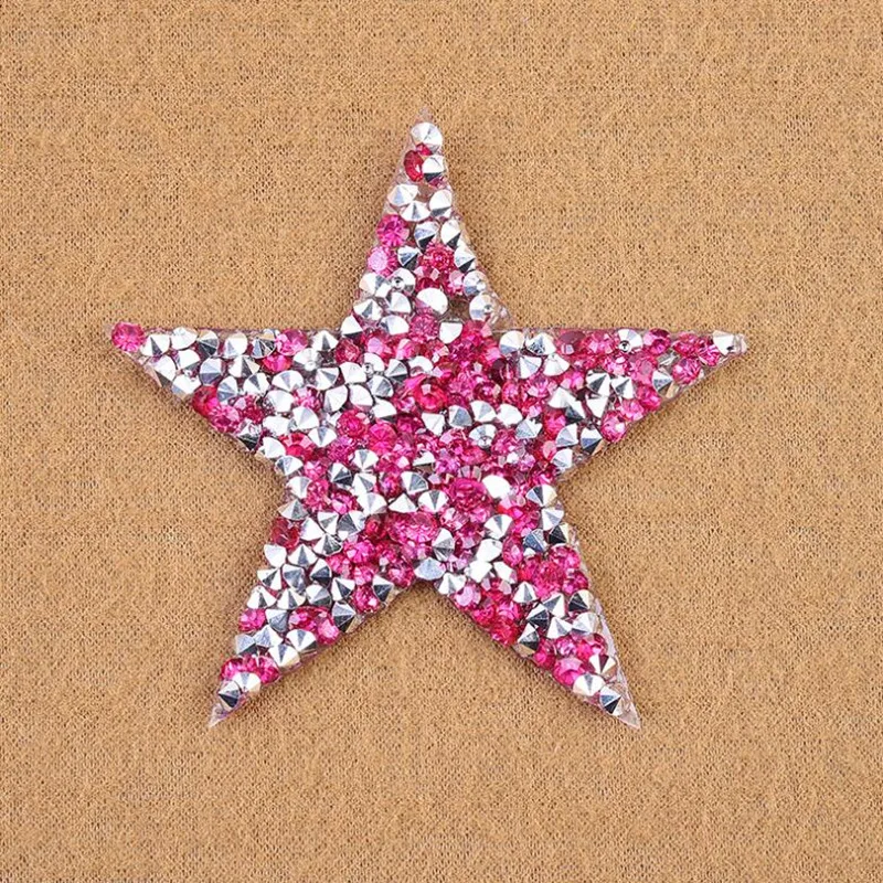 1 шт. 6 см красочные сверлильные звезды вышитые патчи железа на патчи для одежды DIY полосатая одежда наклейки пользовательские значки
