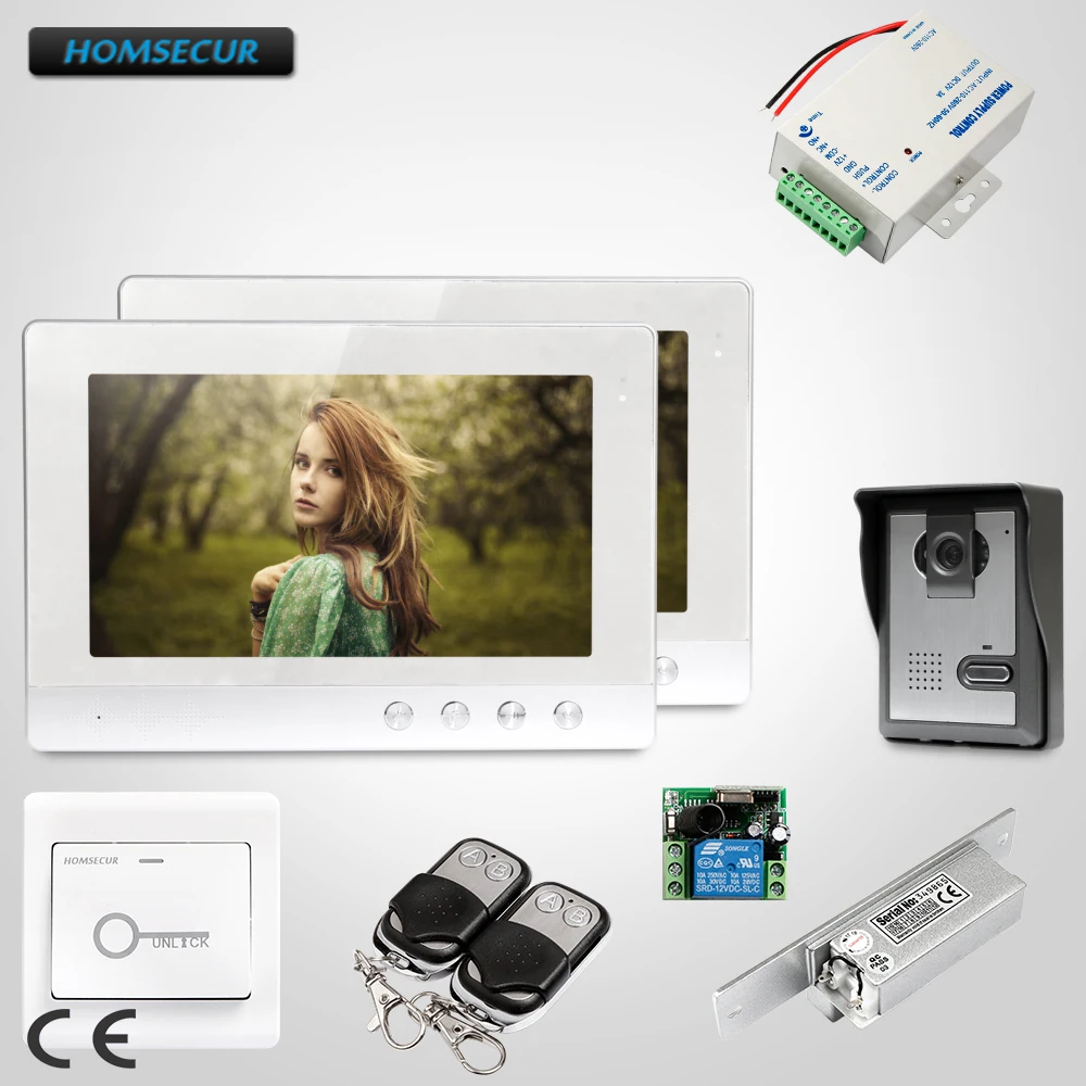 

HOMSECUR 10.1" Wired Video Door Entry Phone Call System with Intra-monitor Audio Intercom XC005+XM101-S