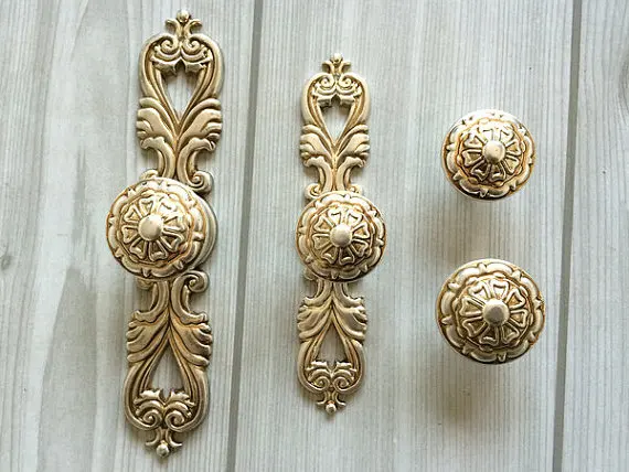 Shabby Chic Dresser Drawer Knobs Pulls Handles Antique Silver