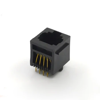 

50pcs Single-port plastic vertical RJ45 connector interface magnetic RJ45 seat 52-8P8C with side ear