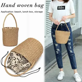

JHD-Bali Island Hand-Woven Rattan Bag Straw Purse Handmade Wicker Crossbody Beach(Brown)