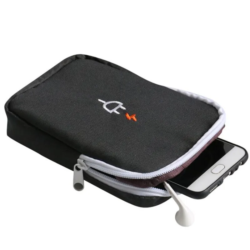 

Oxford Cloth Travel Storage Bag Korean Digital Package Data Line, Mobile Power, Headset Organizer Convenient Small Square Bag