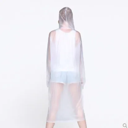 Модный женский прозрачный плащ-пончо из ЭВА, портативный плащ-светильник, не одноразовый дождевик для взрослых