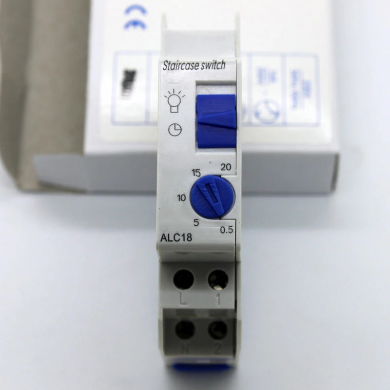 

LANGIR ALC18 Timer Switch Din Rail Staircase Lighting Timer Relay 220VAC 16A Light Electric Device Equipment Controller