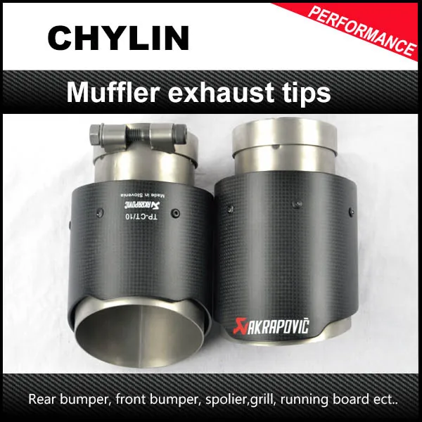 

1 Pair ID: 63mm OD: 101mm Akrapovic Carbon Fiber Muffler Exhaust Pipe Tip