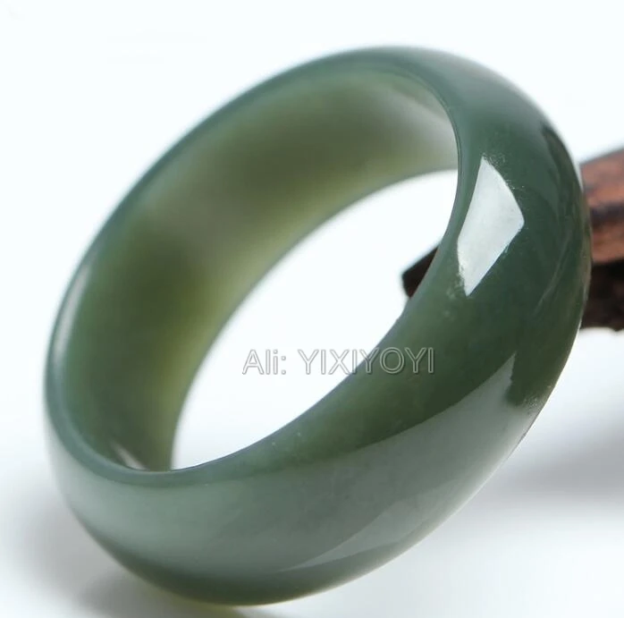 Чудесное женское и мужское кольцо из натурального зеленого Хотана, Нефритовый камень, кольца на удачу, 17-20 мм, внутренний диаметр, ювелирное изделие