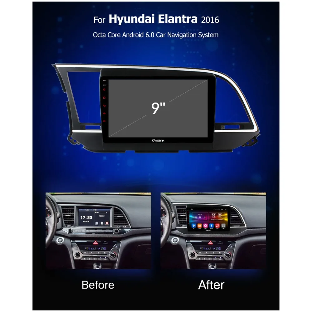 Perfect 9" IPS Android 9.0 Octa Core 4GB RAM+32G ROM For Hyundai Elantra 2015 2016 2017 2018 Car DVD Player GPS Radio Stereo DSP CarPlay 1
