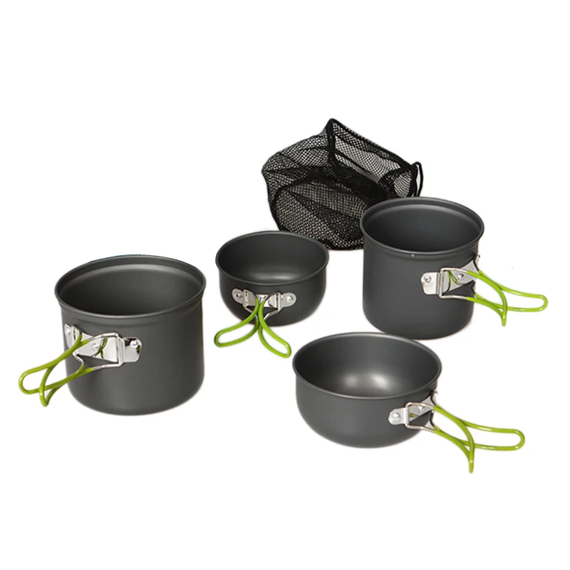 4 unids/set ultraligero acampar utensilios vajilla al aire libre Camping caldero Set vajilla para Picnic al aire libre suministro