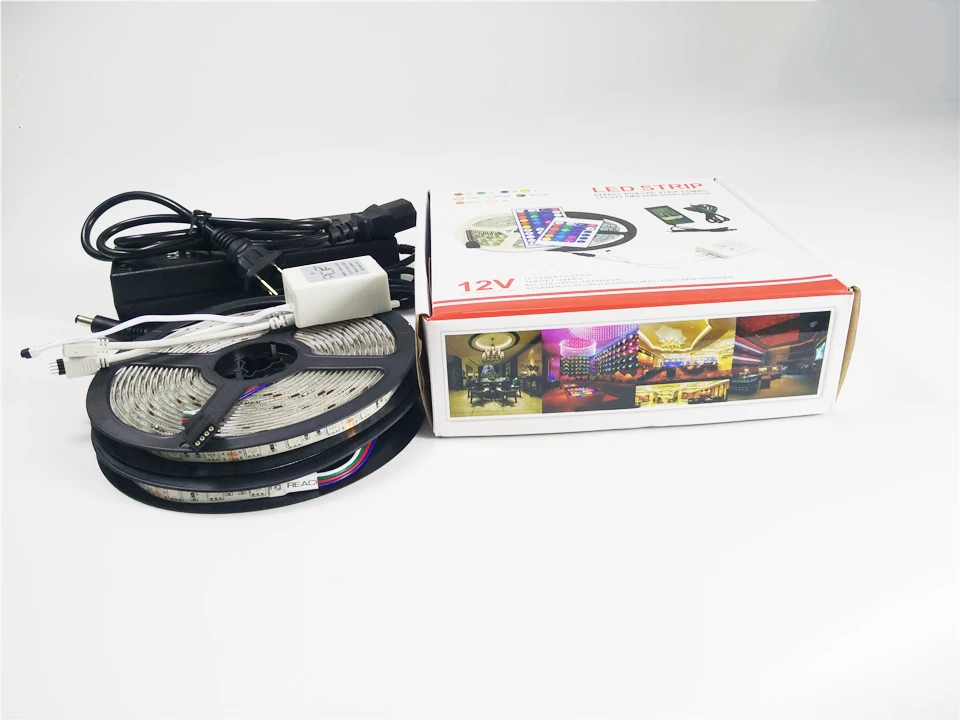 10m 12V RGB 5050 led strip with controller and AD adapter 27
