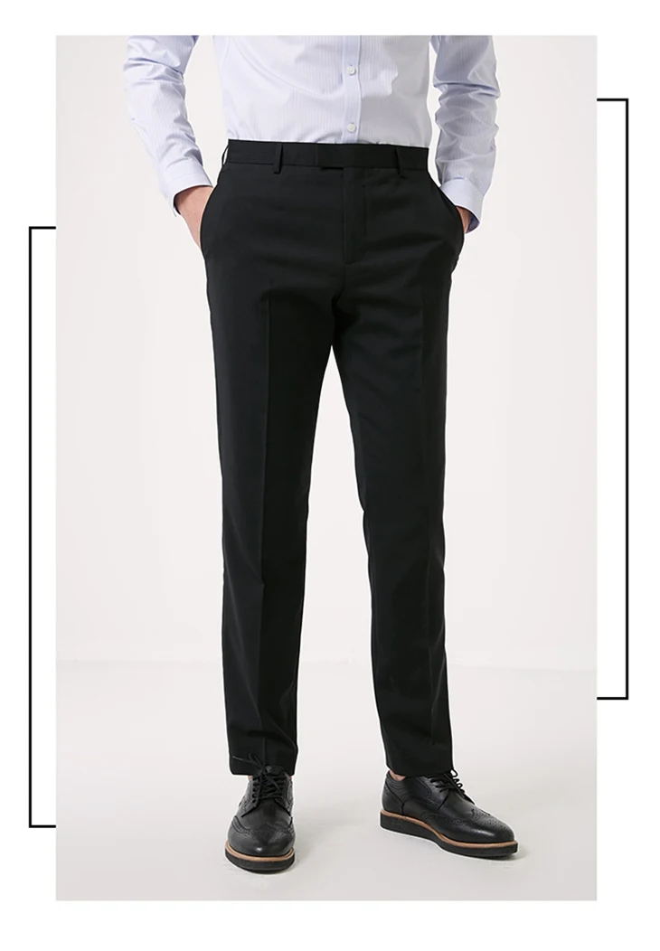 Выбранные Для Мужчин's Весна Однотонная одежда классического кроя шерстяные брюки T | 41916B511