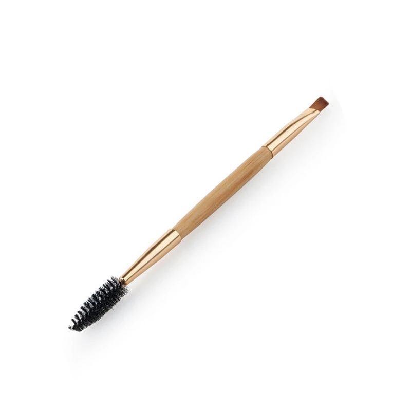 

2019 New 1 piece makeup brush double eyebrow eyelash brush bamboo handle eye mascara cosmetic micro eyebrow brush comb tool