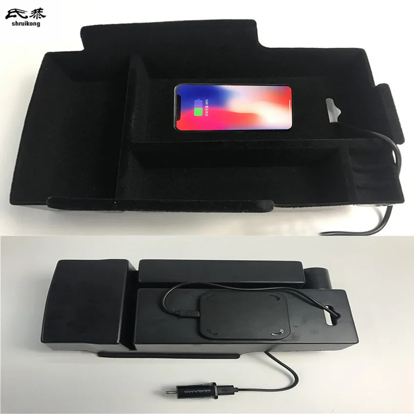 

1lot Mobile phone wireless charging Central Armrest storage box for 2012-2016 Toyota camry MK7