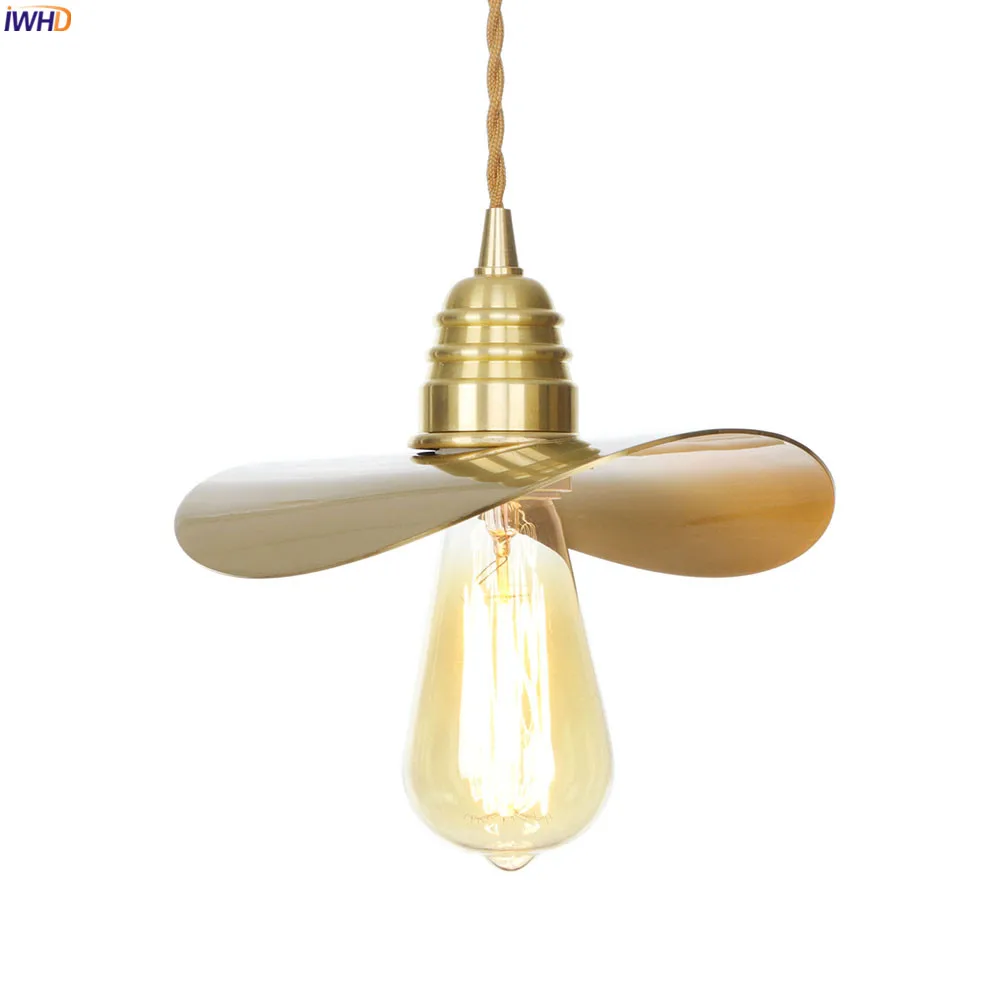 

IWHD Copper Nordic LED Pendant Lights Fixtures Kitchen Living Room Modern Pendant Light Edison Luminaire Hanging Lamp Pendente
