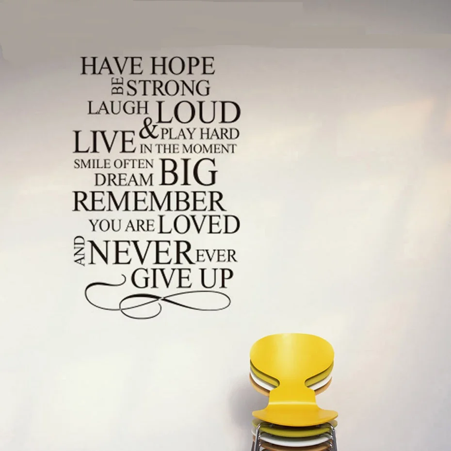 DCTOP-Have-Hope-Be-Strong-Never-Give-Up-House-Rules-English-Quote-PVC-Wall-Stickers-For