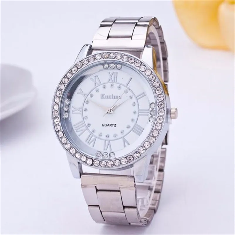 

Wrist Watches For Women Hot Fashion Women Watches Crystal Bracelet Dress Stainless Steel Analog Quartz Wrist Watch