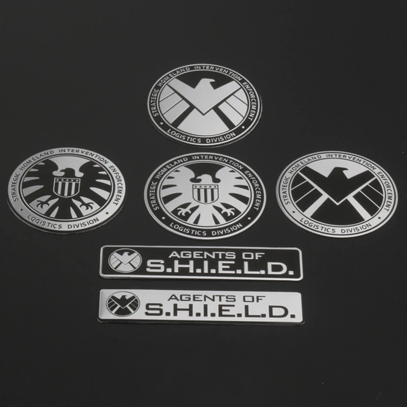 

Agents of S.H.I.E.L.D. Long Round Aluminium Shield Eagle Totem Badge Emblem Labeling Sticker Car Styling Exterior Decoration