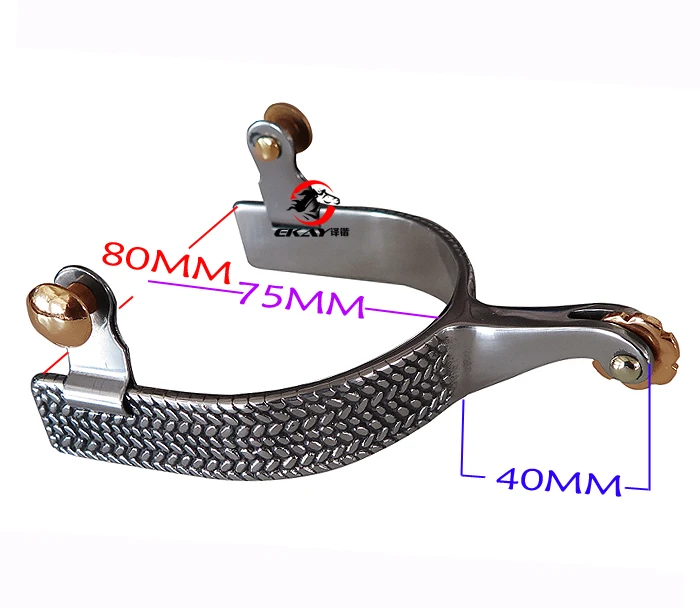 Западный конский шпор из нержавеющей стали, мужской размер. Конский продукт. С латунной лопаткой и кнопками(SP5128