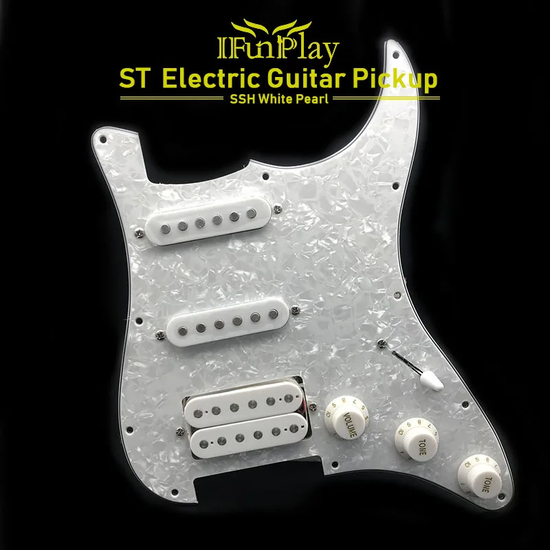 SSH загруженный Prewired электрогитара Pickguard пикап Alnico 5 звукоснимателей для FD гитара стиля ST белый жемчуг