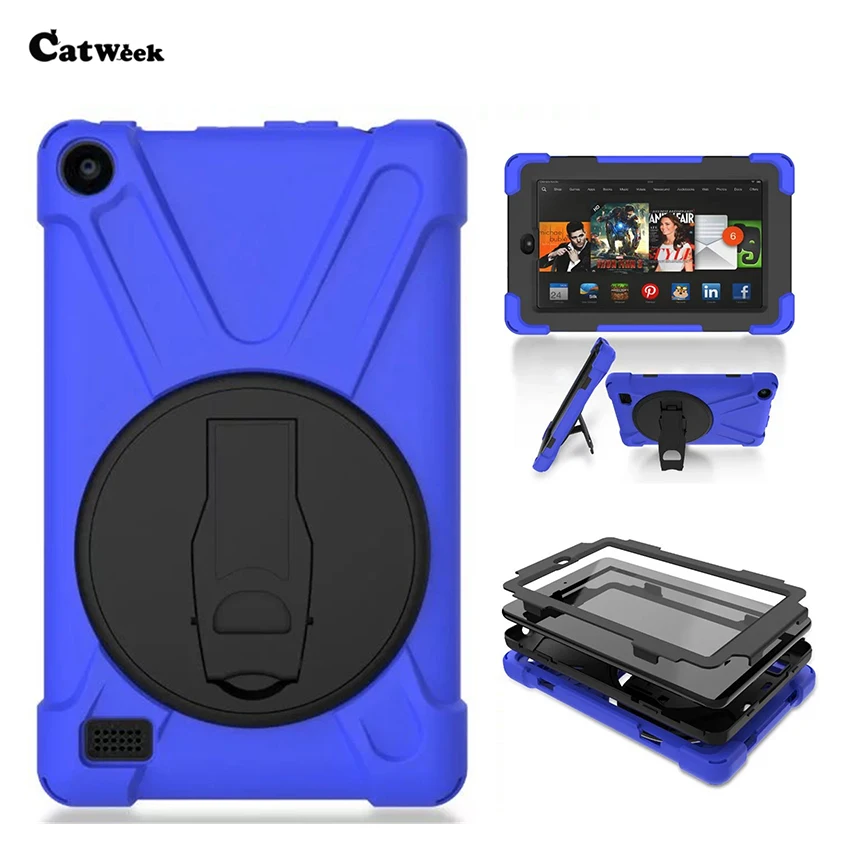 Fire 7 2015 силиконовый сверхпрочный защитный чехол для Amazon kindle fire планшет задняя