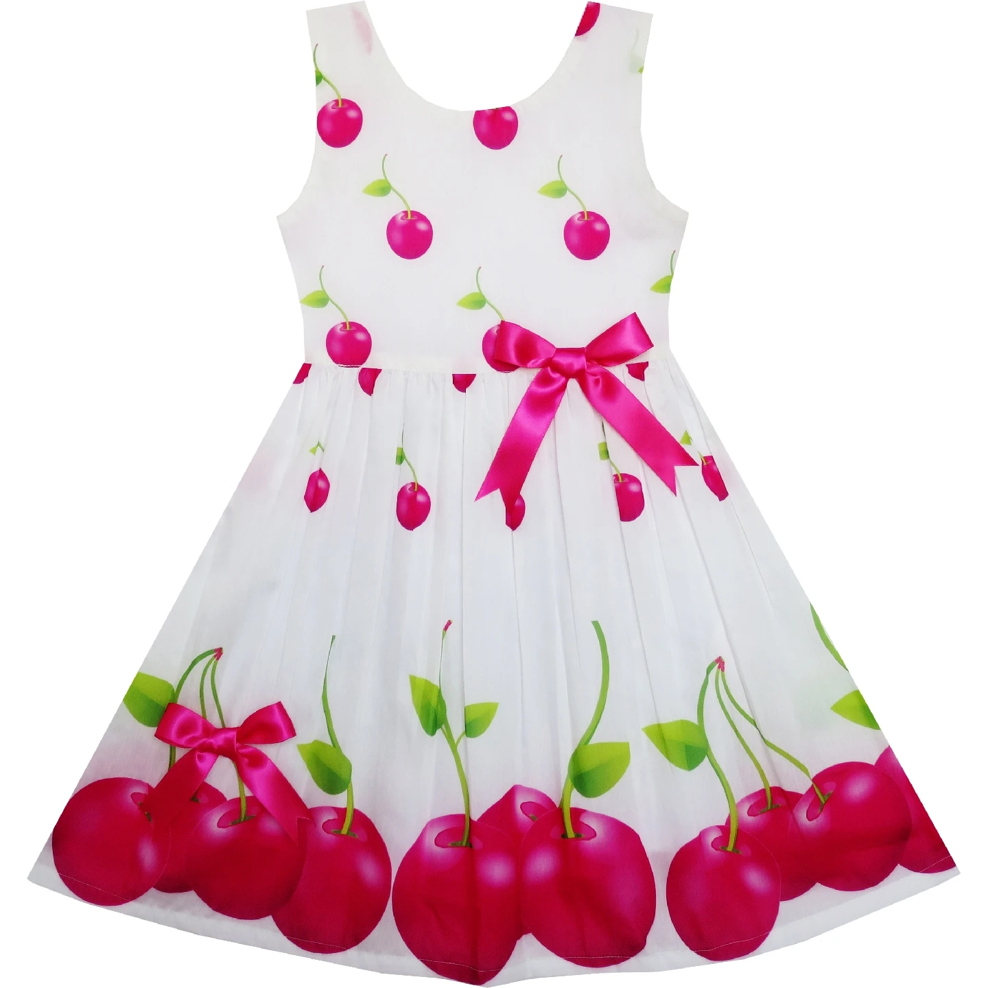 Flower Girl Dress Red Apple Green Leave Satin Bow Tie 2020 Summer Princess Wedding Party Dresses Clothes Pageant Sundress | Детская