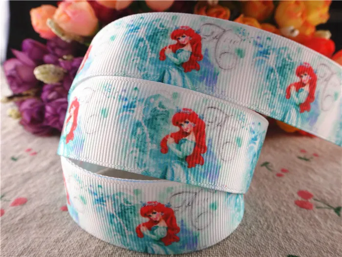 

WQ16020716, new arrival 1'' 25mm 10 yards princess printed grosgrain ribbons cartoon ribbon handmade hair bows