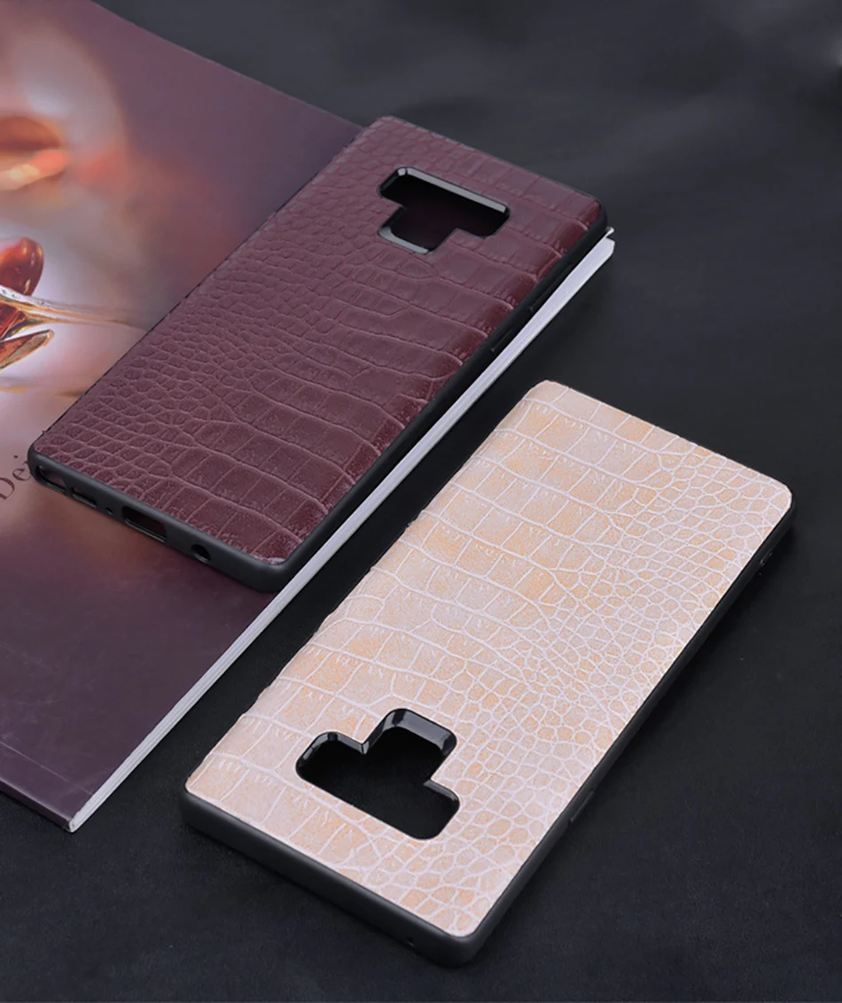 !ACCEZZ Luxury Crocodile Skin Phone Case For Samsung Galaxy Note9 Cover Soft TPU Protective Shell Capa Coque PC Hard Frame Cases (7)