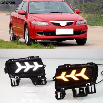 

CSCSNL 2pcs For Mazda 6 Mazda6 2006 2007 2008 2009 LED DRL Daytime Running Light Daylight ABS Waterproof with Turn Signal lamp