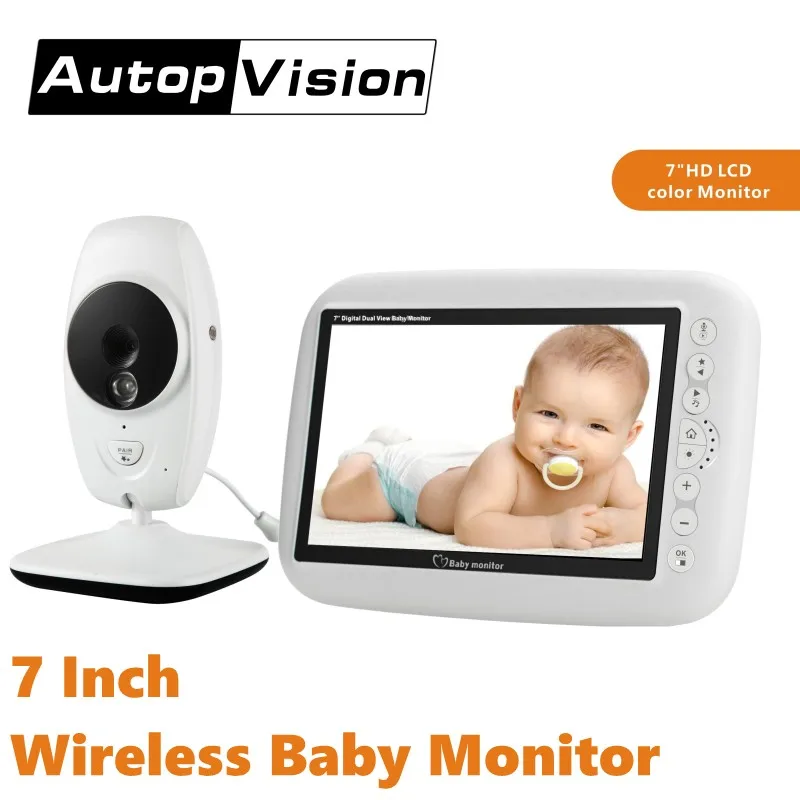 720 P HD Senza fili 7.0 Pollici baby monitor Macchina fotografica Dual View display LCD Visione not