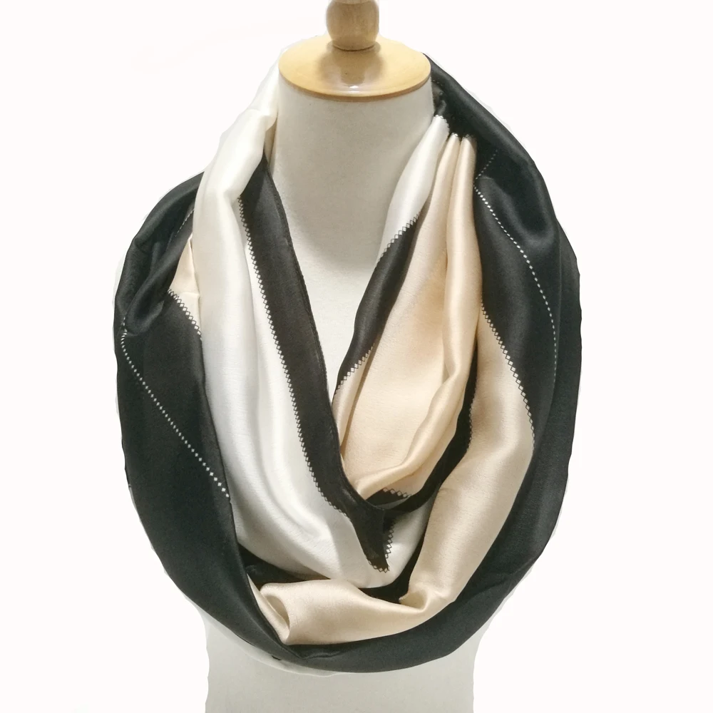 

2018 Fashion Women Light Weight Tartan Silk Ring Scarf Luxury Brand Plaid Circle Snood Infinity Scarf Foulard Hijab