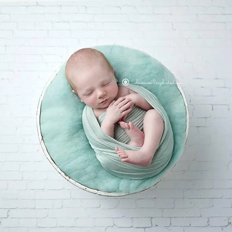 Одеяло из мериносовой шерсти реквизит для фотосъемки новорожденных, корзина шерстяная наполнитель подстилка-подушка, облачный слой(60*60 см