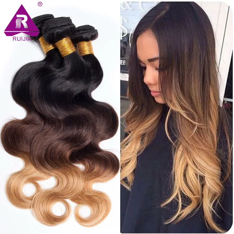 

3 Tone Ombre Weave Bundles Ombre Peruvian Hair Body Wave 8A Peruvian Body Wave 3 bundles Ombre Remy Human Hai 1B 4 27 Ombre Hair