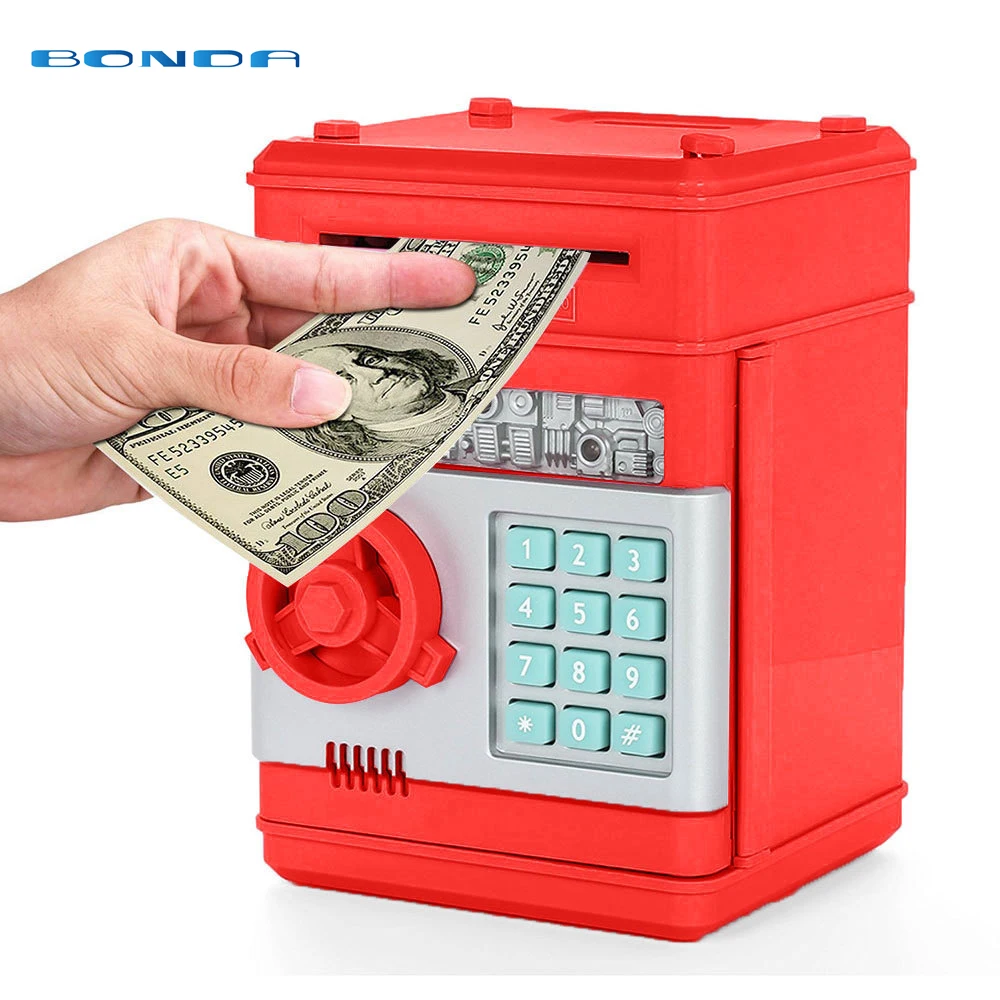 Electronic Piggy Bank ATM Password Money Box Cash Coins Saving Box ATM Bank Safe Box Auto Scroll