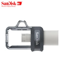 Двойной Флеш-накопитель SanDisk Ultra Dual OTG usb флэш-накопитель SDD3 130 м/с 16 Гб оперативной памяти, 32 Гб встроенной памяти, 64 ГБ USB 3,0 флэш-накопитель для Android телефон/настольный ПК