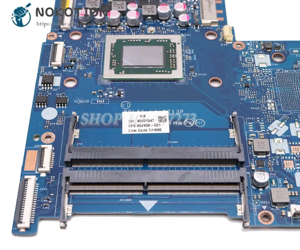 NOKOTION для ноутбука HP 15 B BA материнская плата телефон DDR3 BDL50 854958 001 601|Материнские