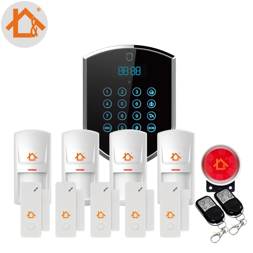 II Wireless WCDMA-3G/Landline Home Security Alarm System With Touch Keypad